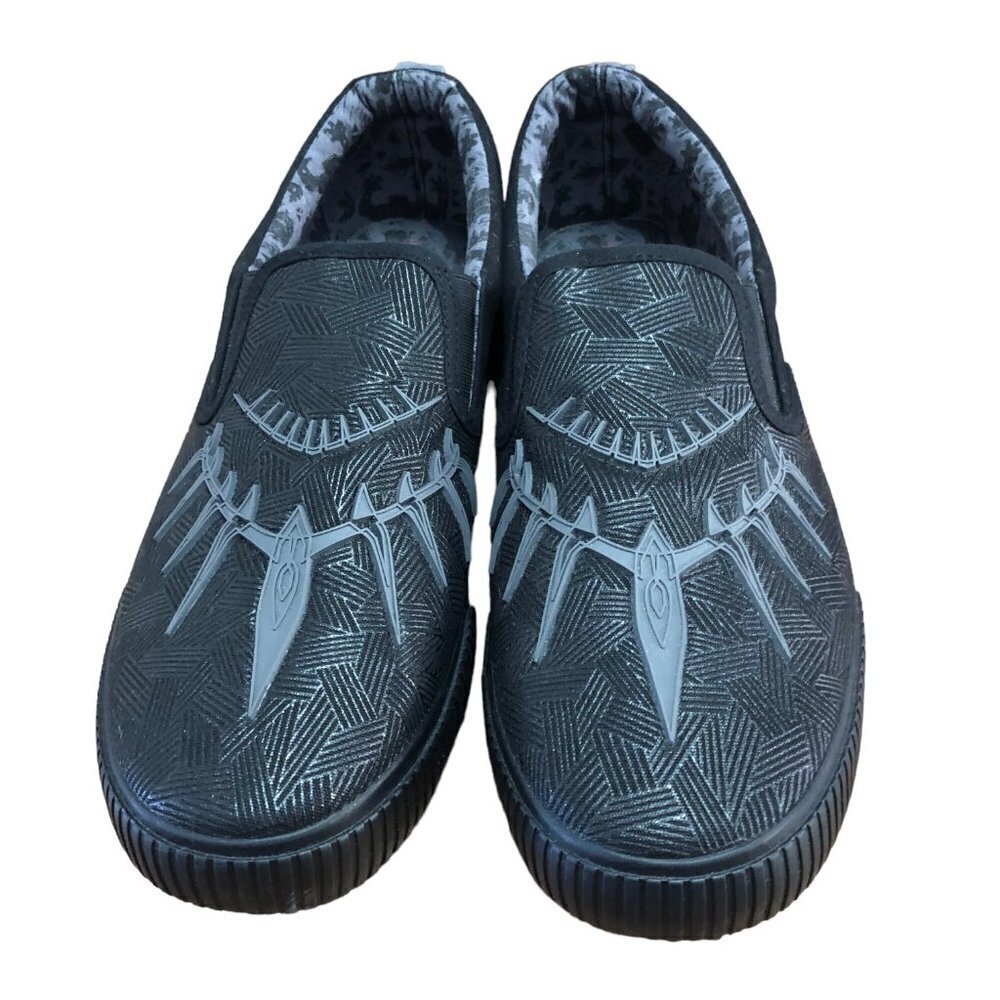 Marvel Black Panther Sneakers Low Top Slip On Black Athleisure Mens 12 - Picture 2 of 10